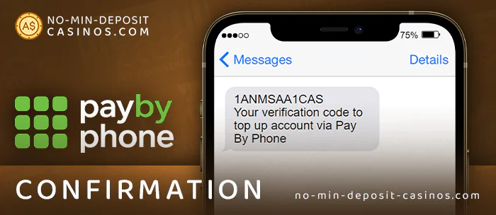 Confirm your online casino payment via Pay By Phone