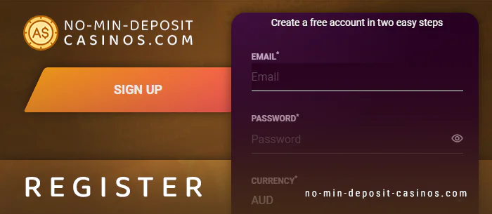 Create a new account at no min deposit casino