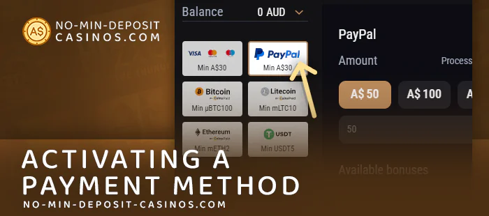 Choose PayPal method to deposit to AUS casinos